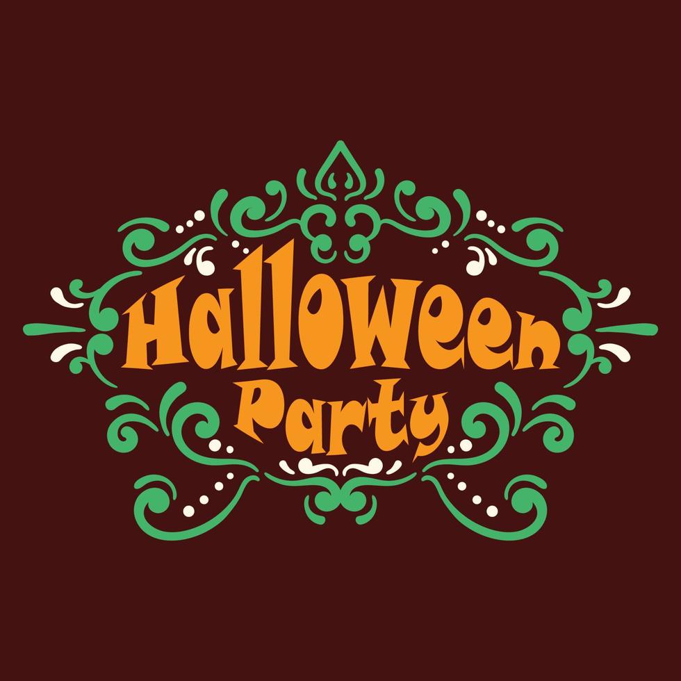 diseño de vector de letras de mano de fiesta de halloween