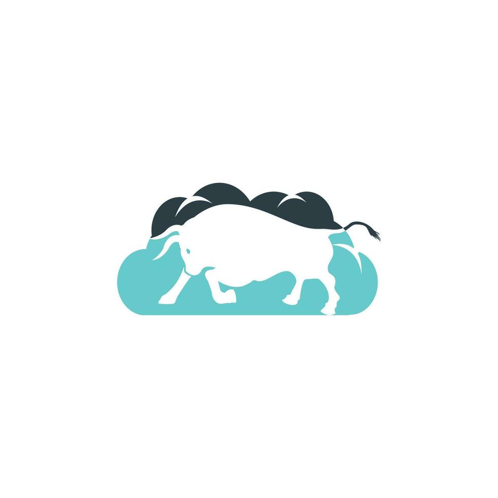 Bull cloud shape vector logo design.