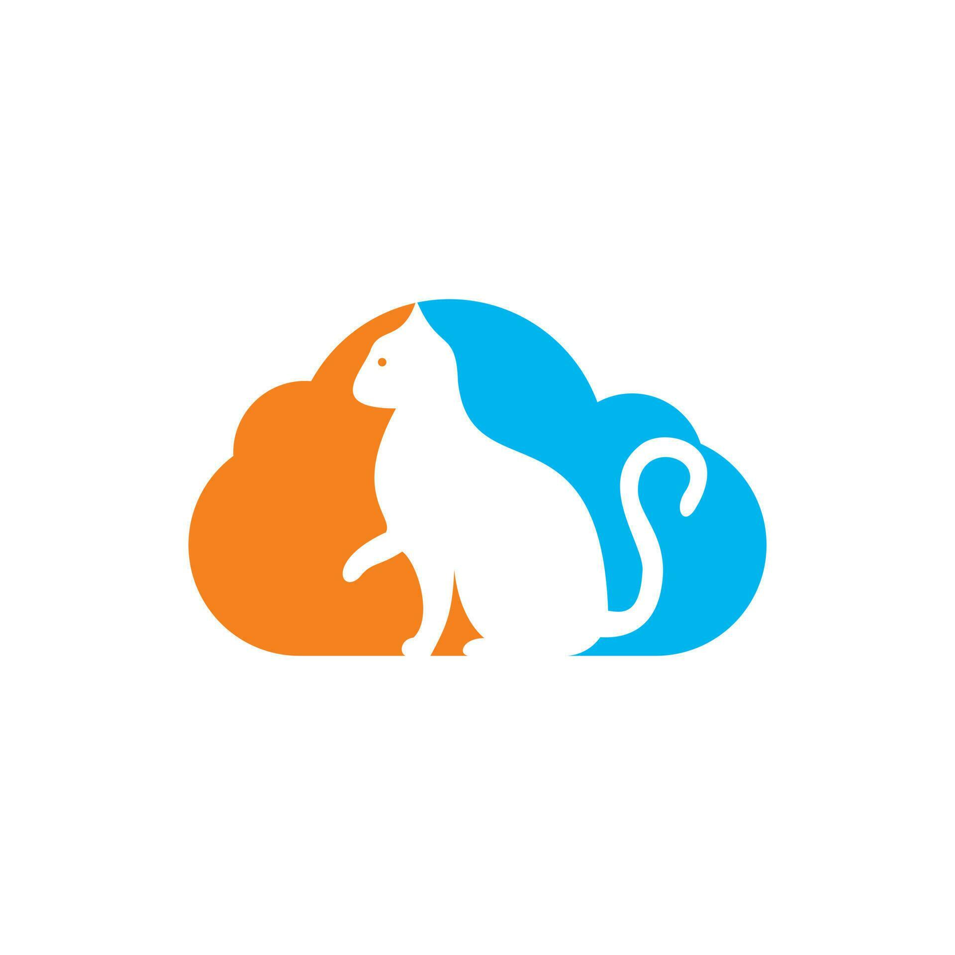 Cloud cat vector logo design. 11468696 Vector Art at Vecteezy