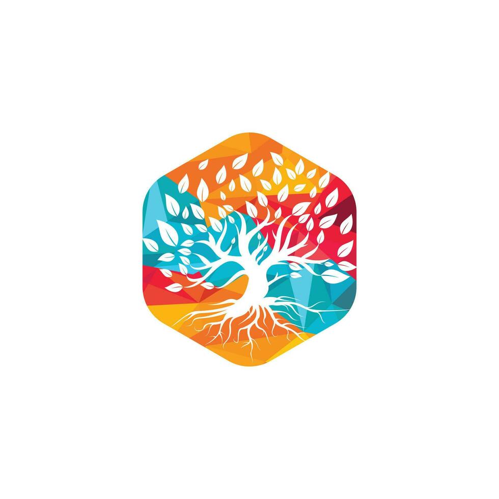 Ilustración de diseño de vector de logotipo de raíz de árbol. inspiración para el diseño del logotipo del árbol de la vida.