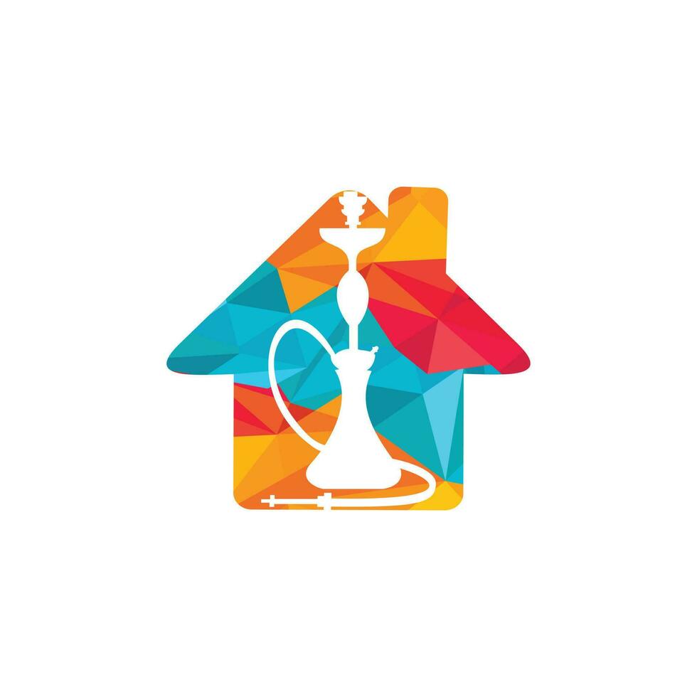 diseño del logo de la casa hookah. logotipo antiguo de sheesha. emblema de la cafetería lounge. barra árabe o casa, plantilla de diseño de vector de tienda.