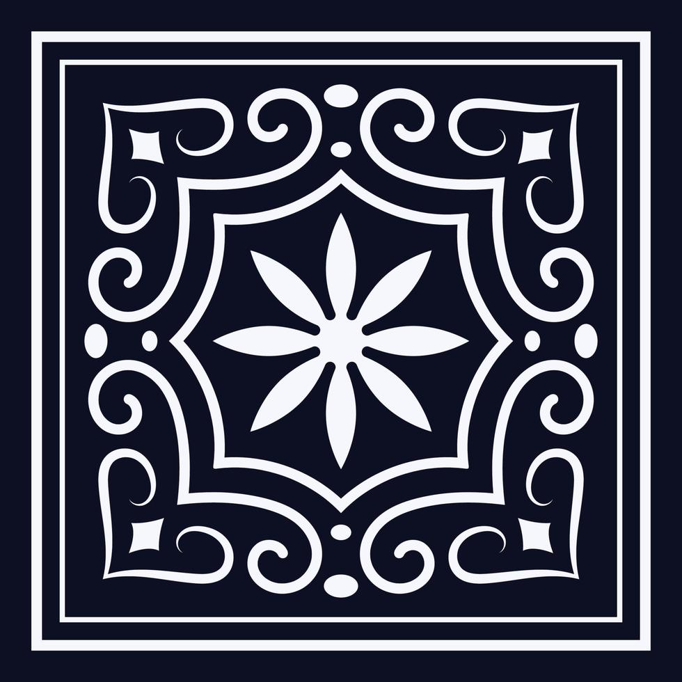 Ceramic vintage batik tile pattern geometric design vector