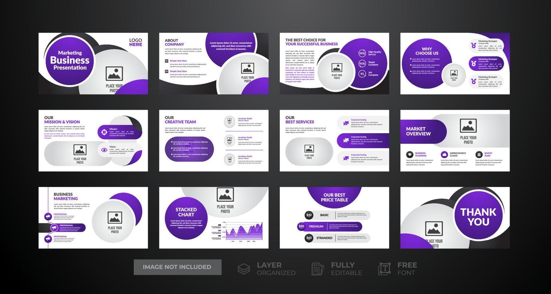 Creative and Modern business presentation slides template vector