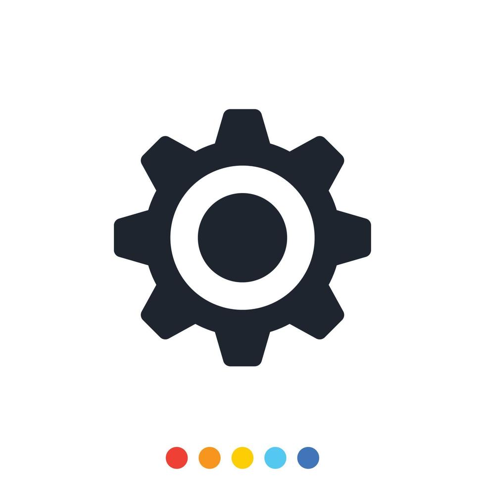 Cog gear Industrial icon, Settings icon. vector