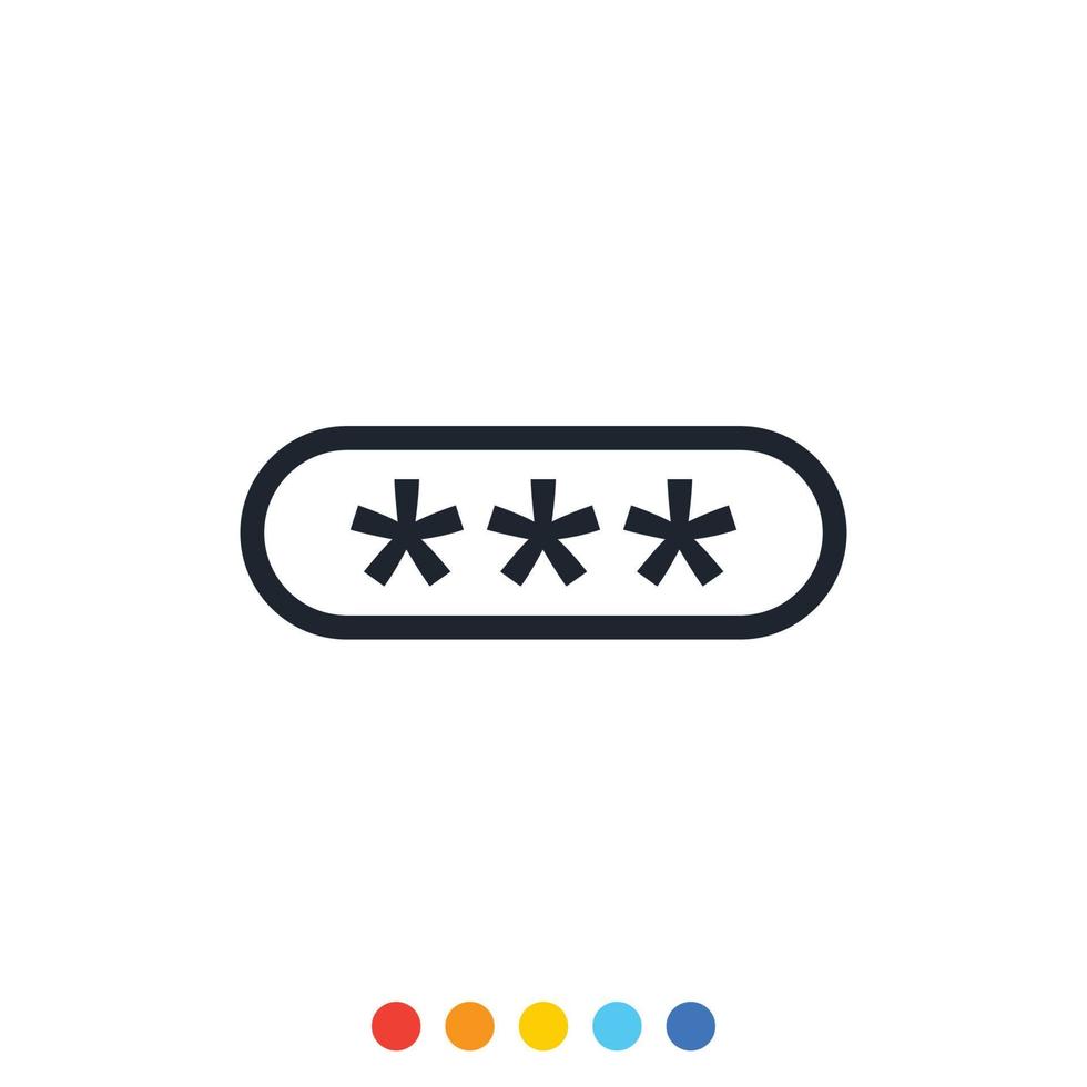 Password entry box icon, Vector and Illustration.