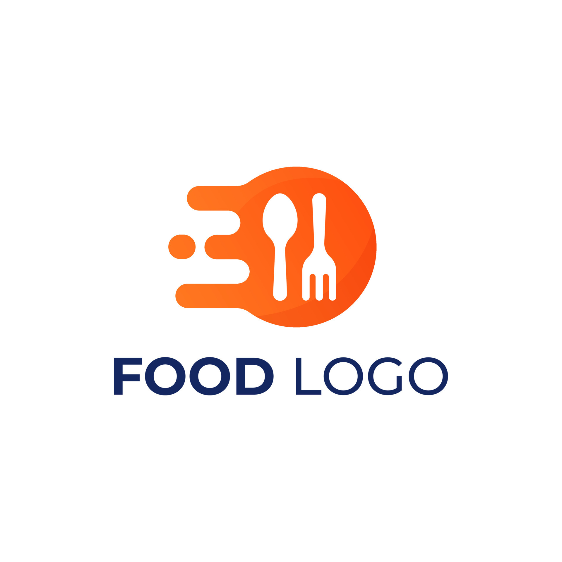 Food Logo. Spoon, Fork Icon Illustration Symbol For Fast Delivery App