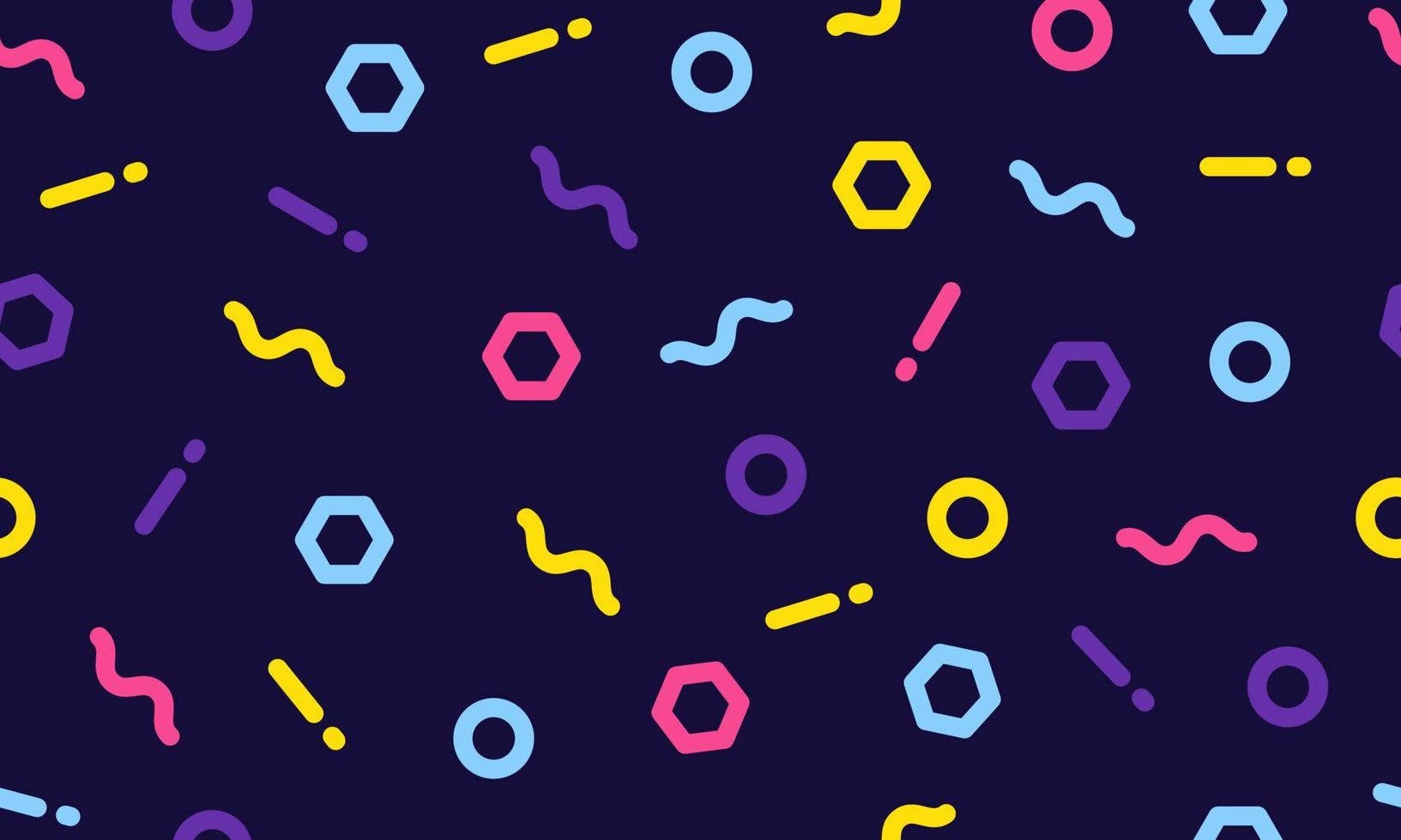 Colorful seamless pattern of geometric shapes Wrapping paper texture. Memphis retro 80s 90s Abstract modern geometric background vector