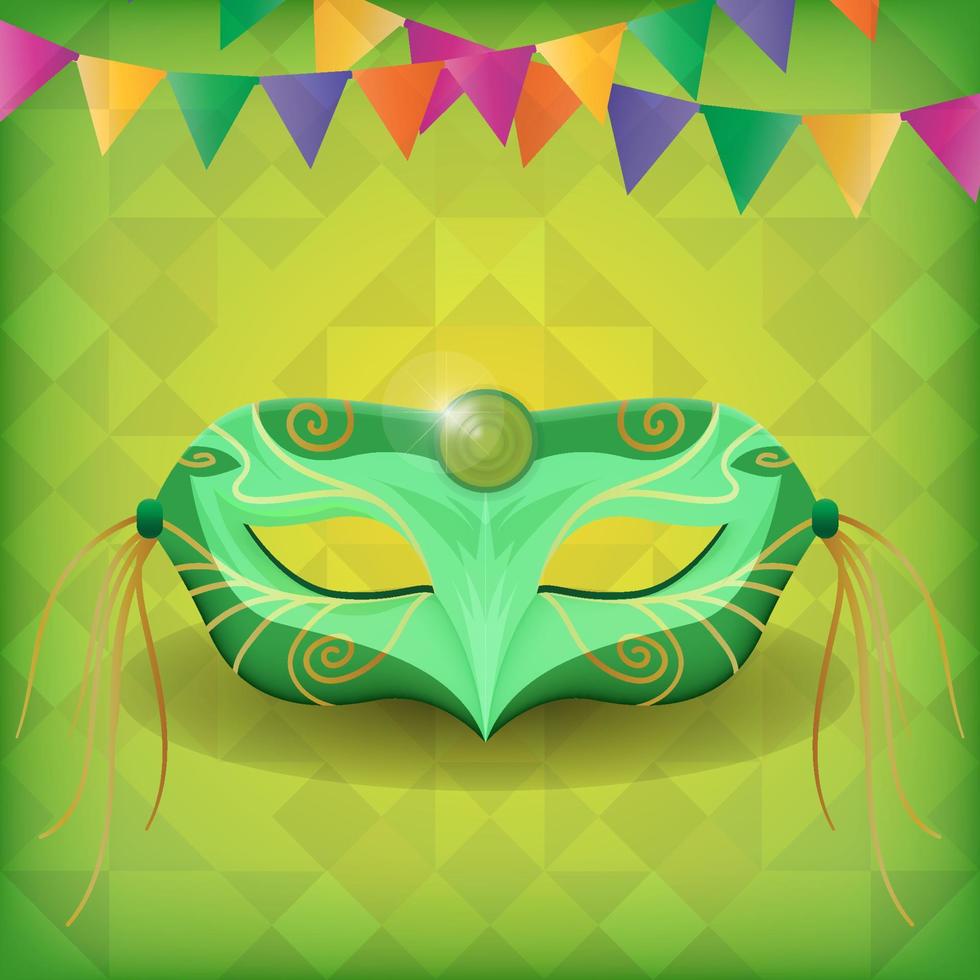 Pattern background with ornate colorful mask Mardi Gras Vector illustration