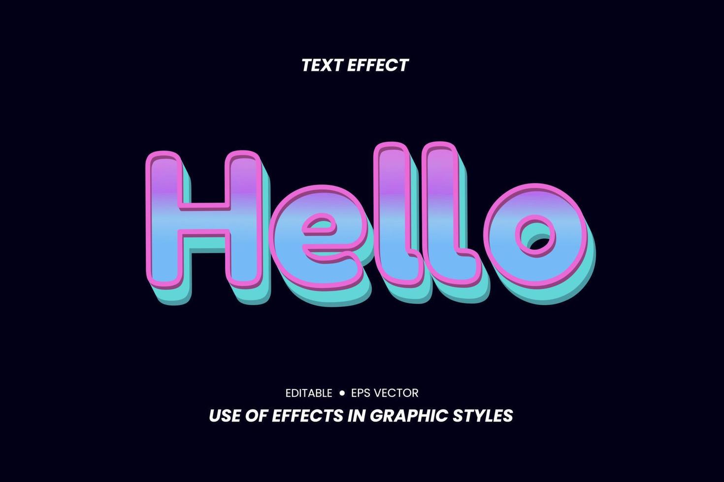 Effect Text Stickers with 3D Letters. vector