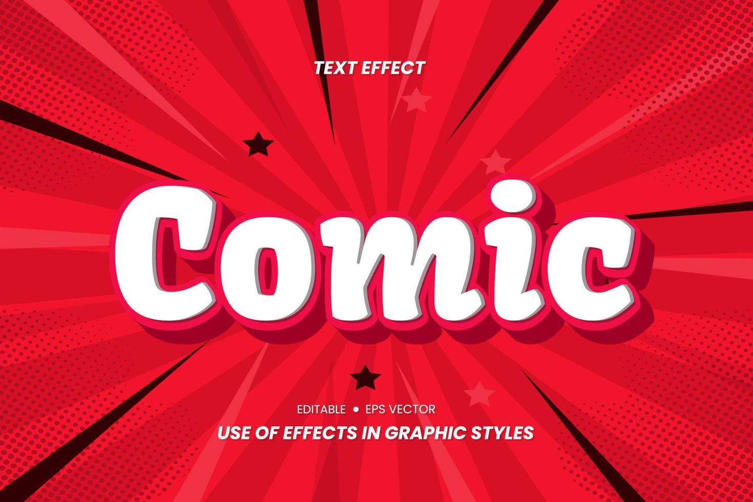 pegatinas de efecto de texto de dibujos animados con letras 3d vector