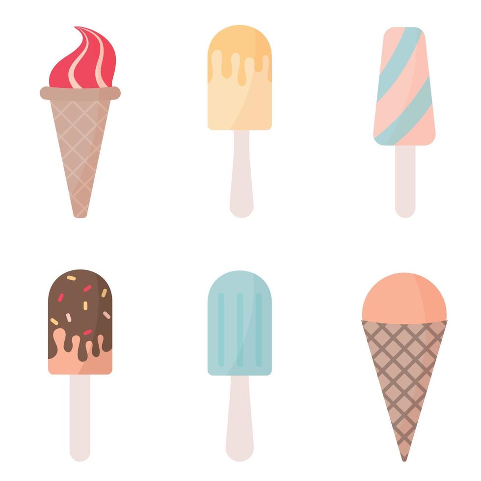 ice cream set vector