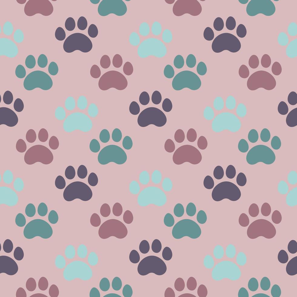pets paw print seamless pattern vector