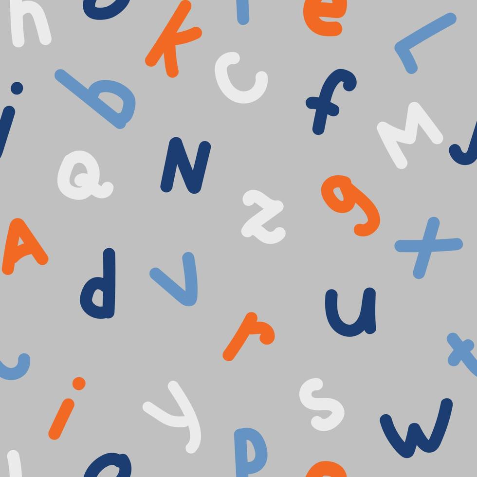 doodling letters seamless pattern vector