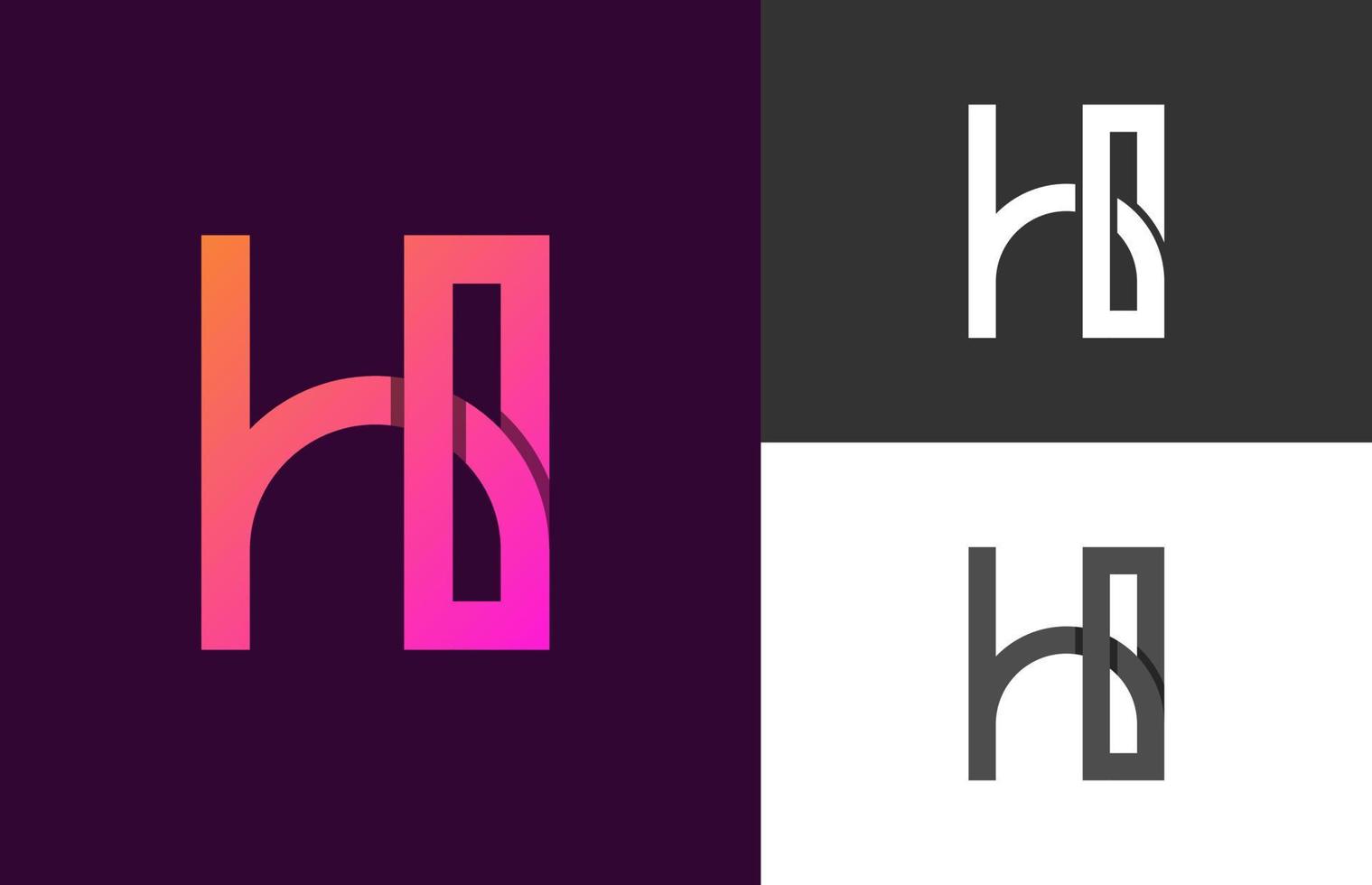 hh, diseño de logotipo de letra h doble vector