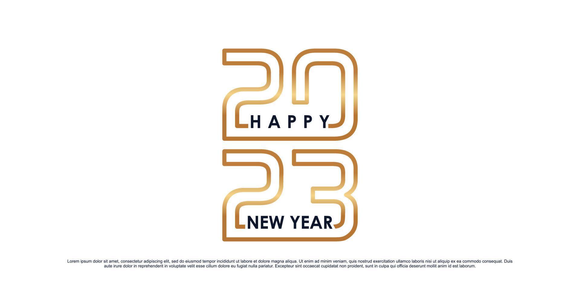 Golden gradient color 2023 logo design for new year with unique modern concept Premium Vector