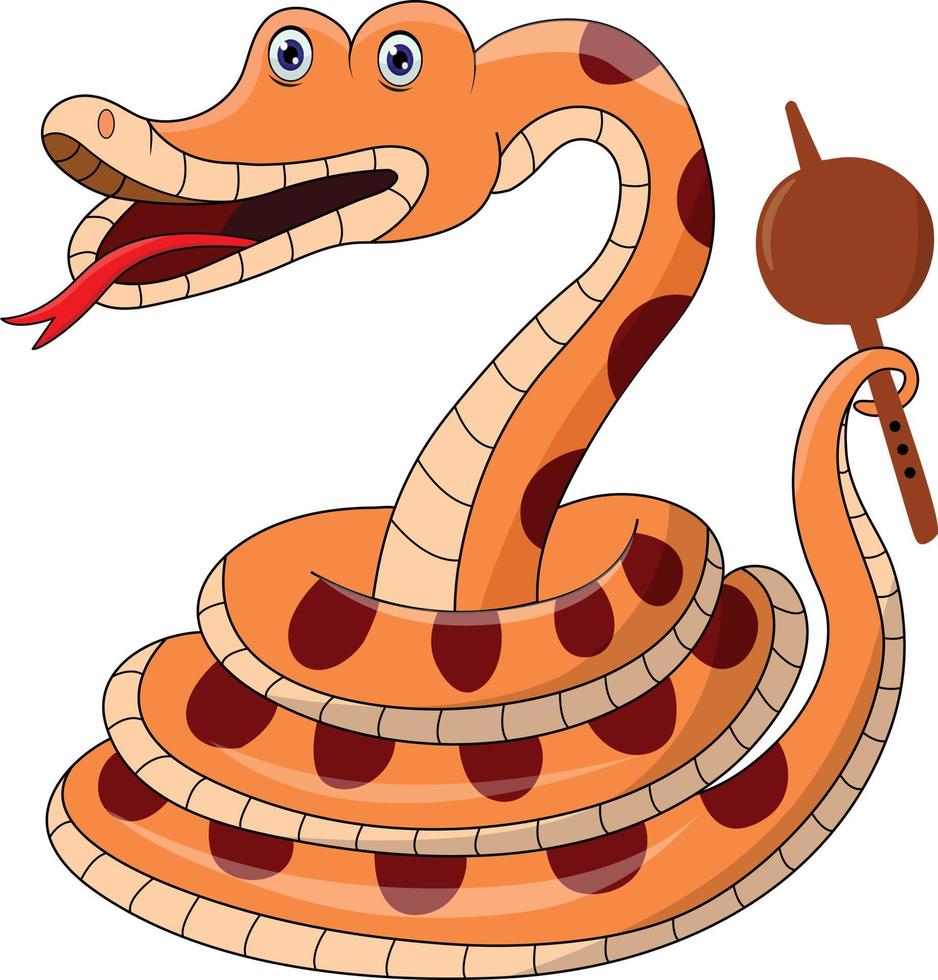 serpiente sosteniendo un gráfico de ilustración vectorial pungi vector