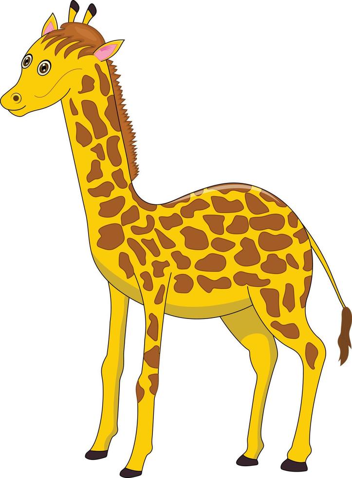 Standing Giraffe Vector Illustration Graphic