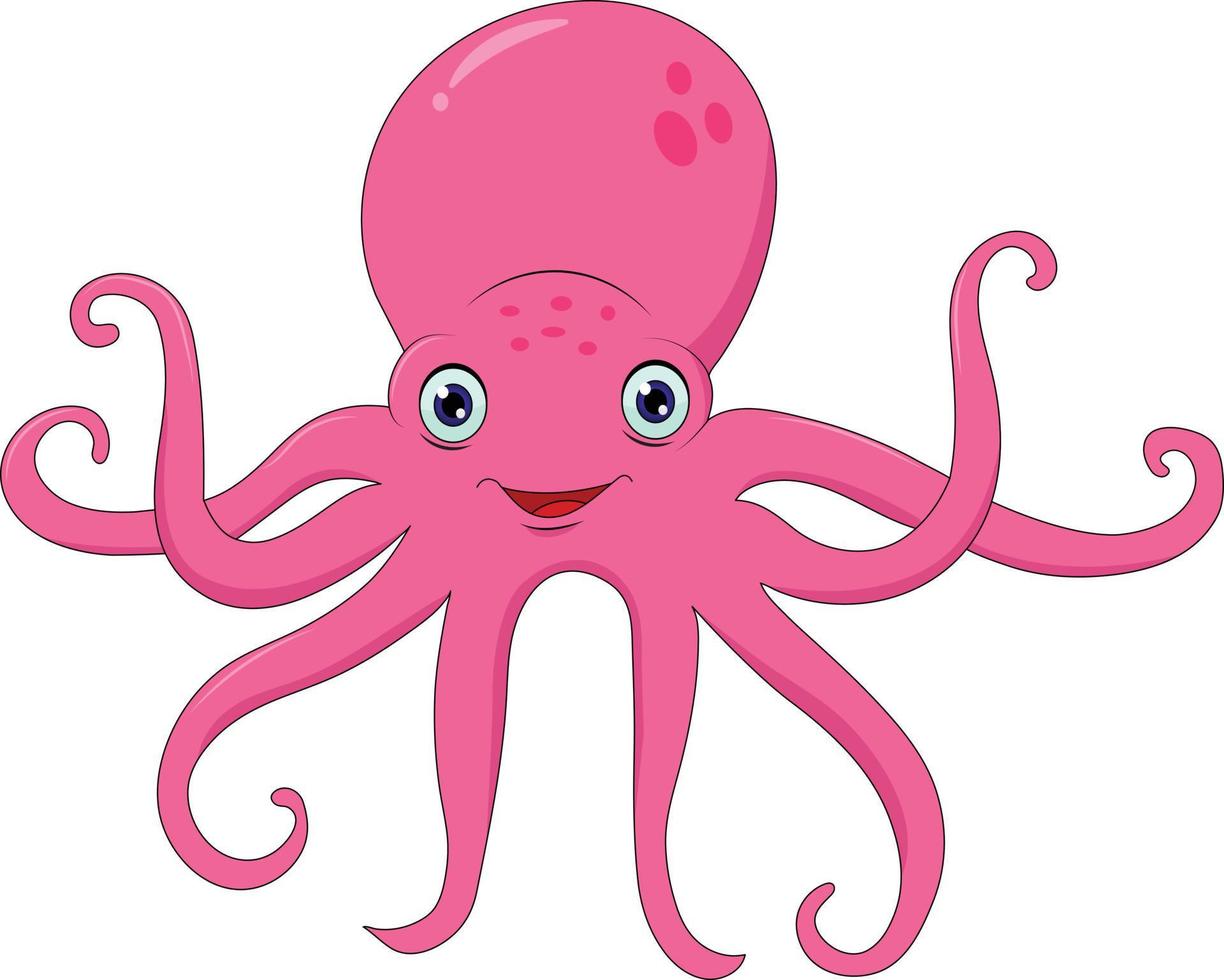 gráfico de ilustración de vector de pulpo feliz