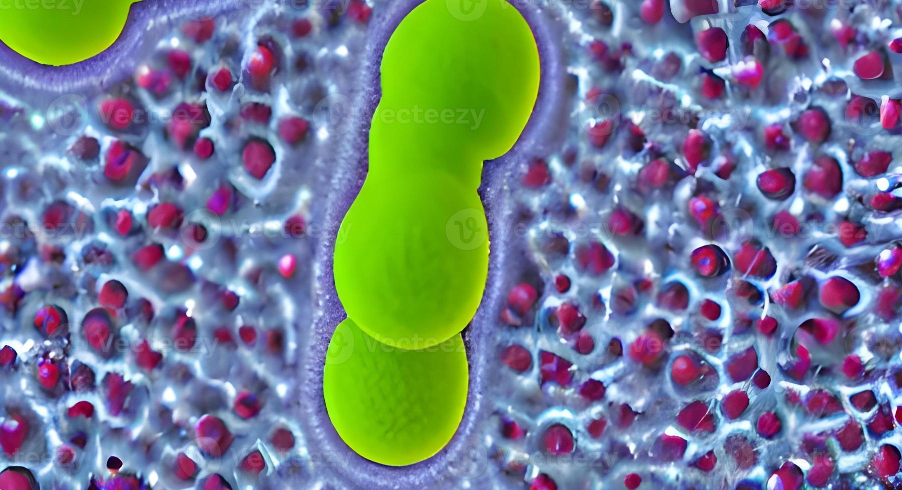 bacteria virus or germs microorganism cells. 3d rendering photo