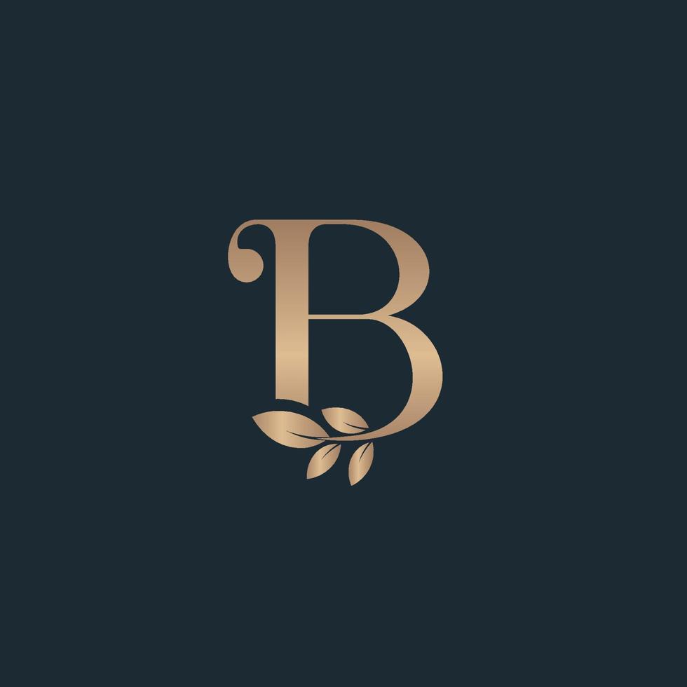belleza letra logo b hoja lujo logo cosmético vector