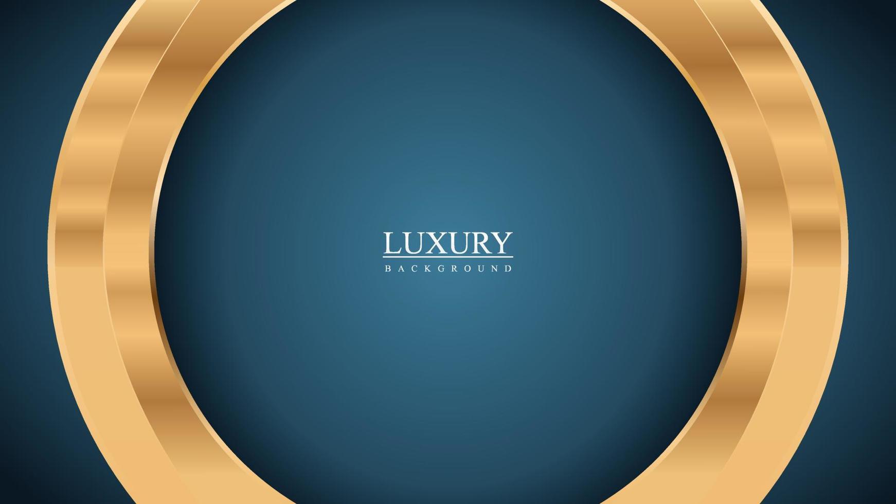 Abstract Circle gold deep blue modern luxury background vector