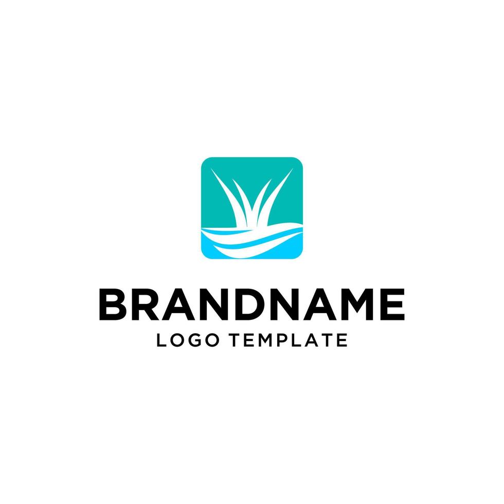Grass with Lake Logo Vector Abstract Business