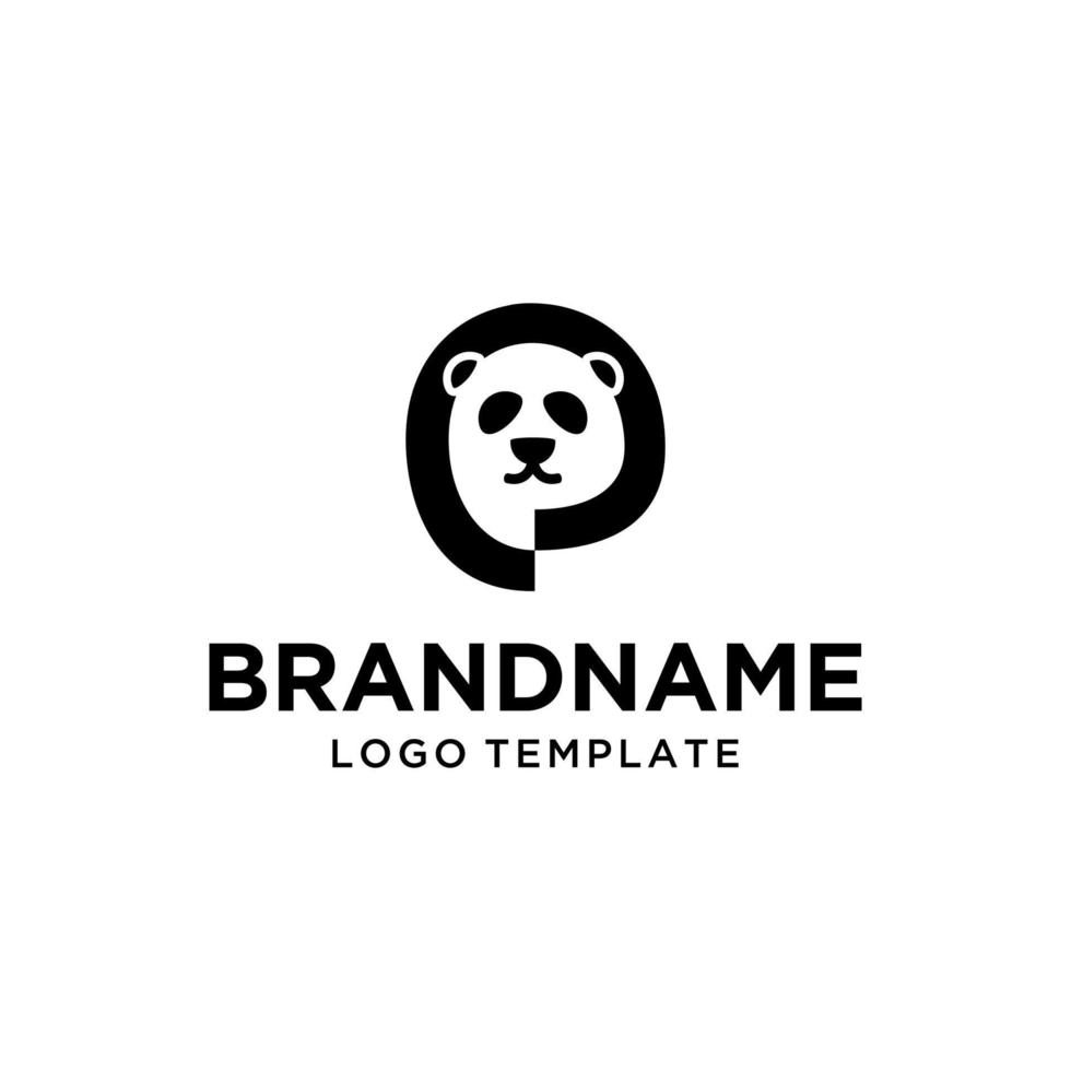 Panda Head Unique Symbol Vector Logo Abstract
