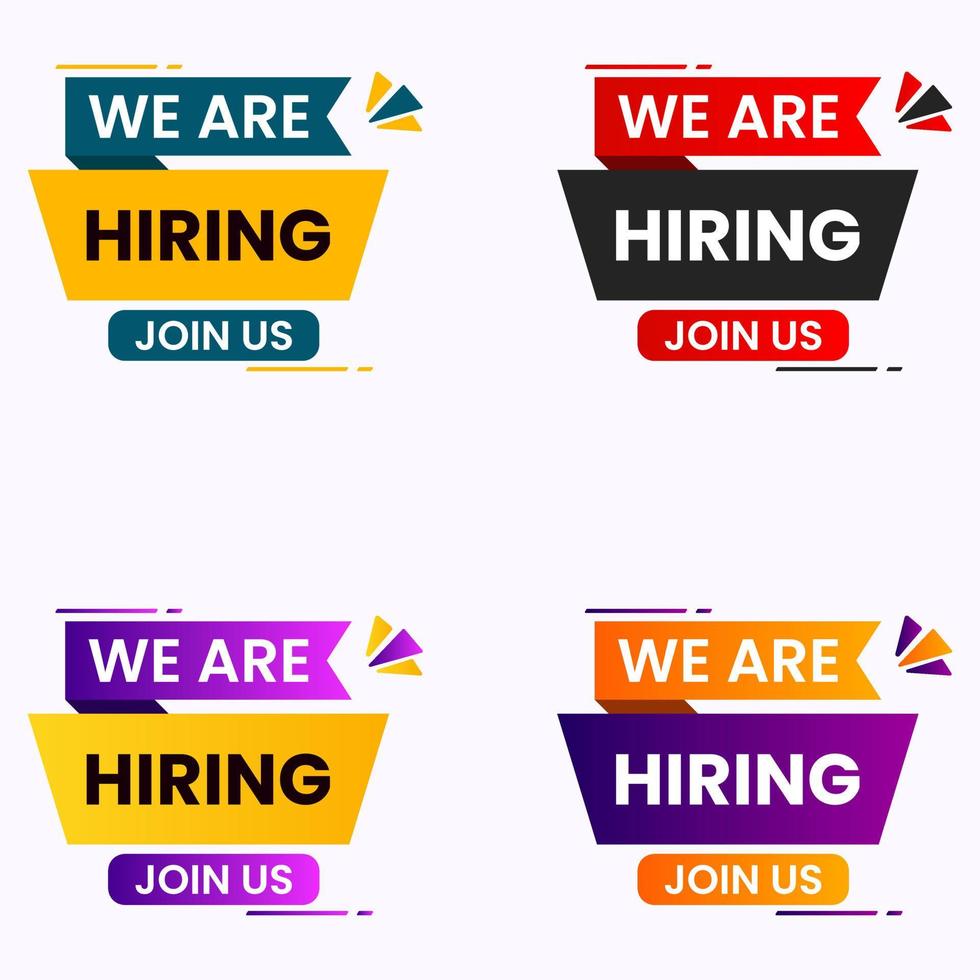 we are hiring join us banner vector set