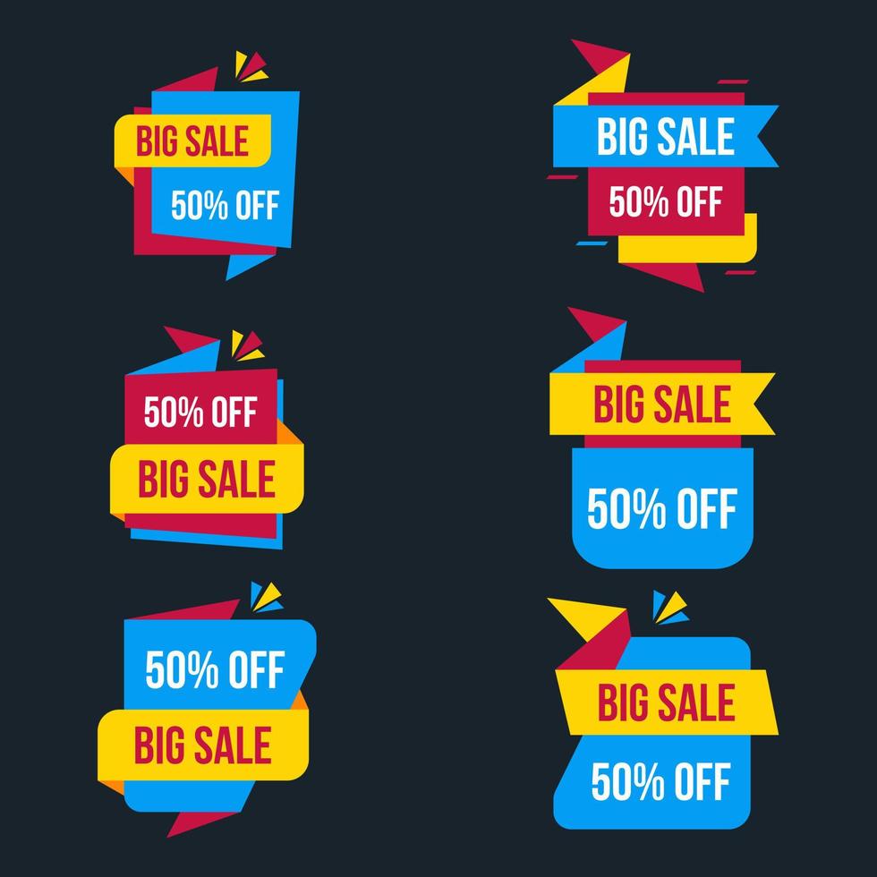 vector de banner de oferta de gran venta hasta un 50 por ciento de descuento