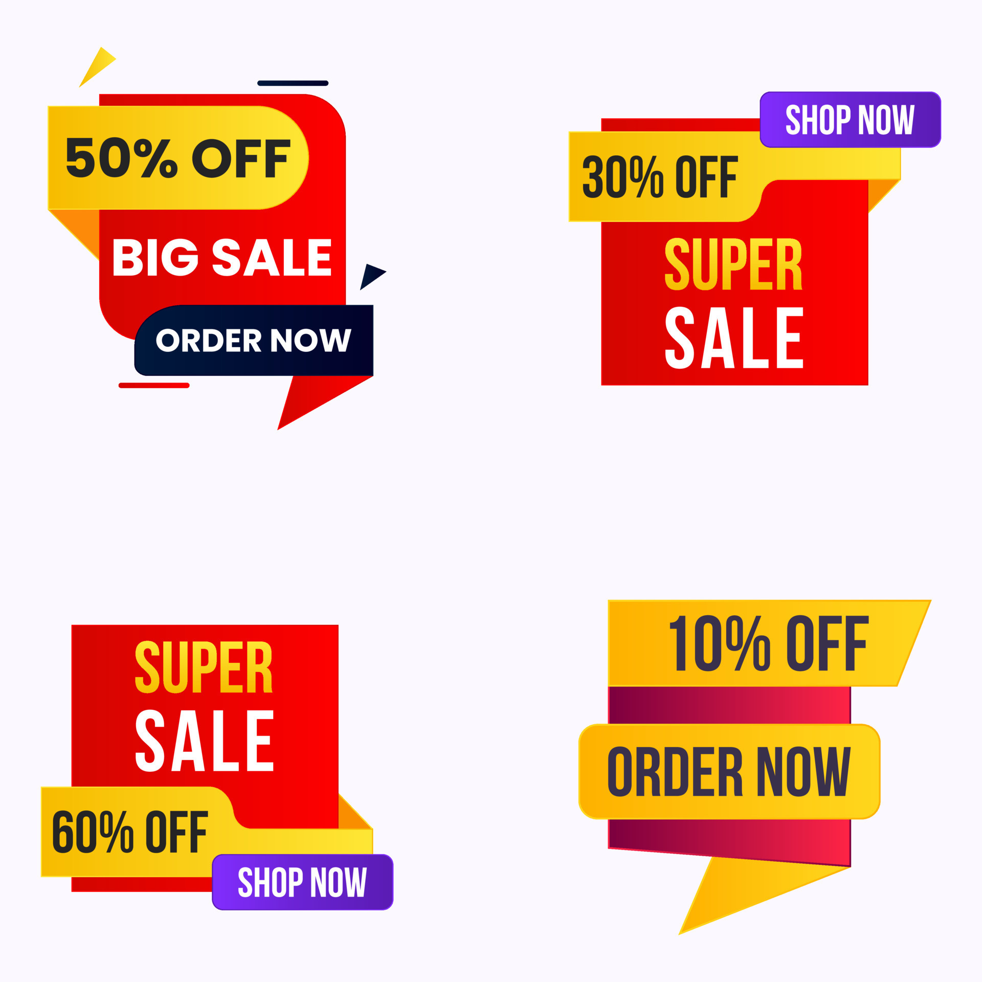 Big sale offer banner vector up to 10 15 20 30 40 50 and 60