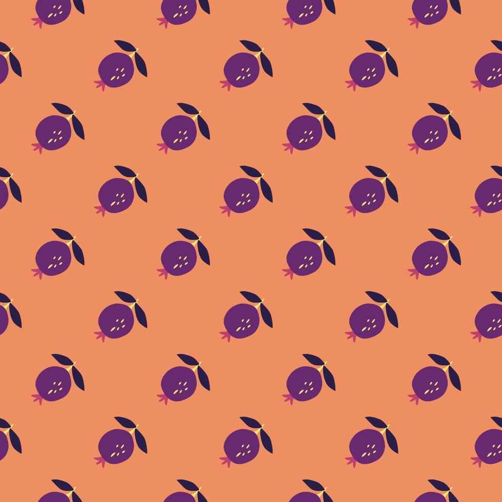 patrón sin costuras con fruta de granada. fondo de pantalla de frutas botánicas. vector