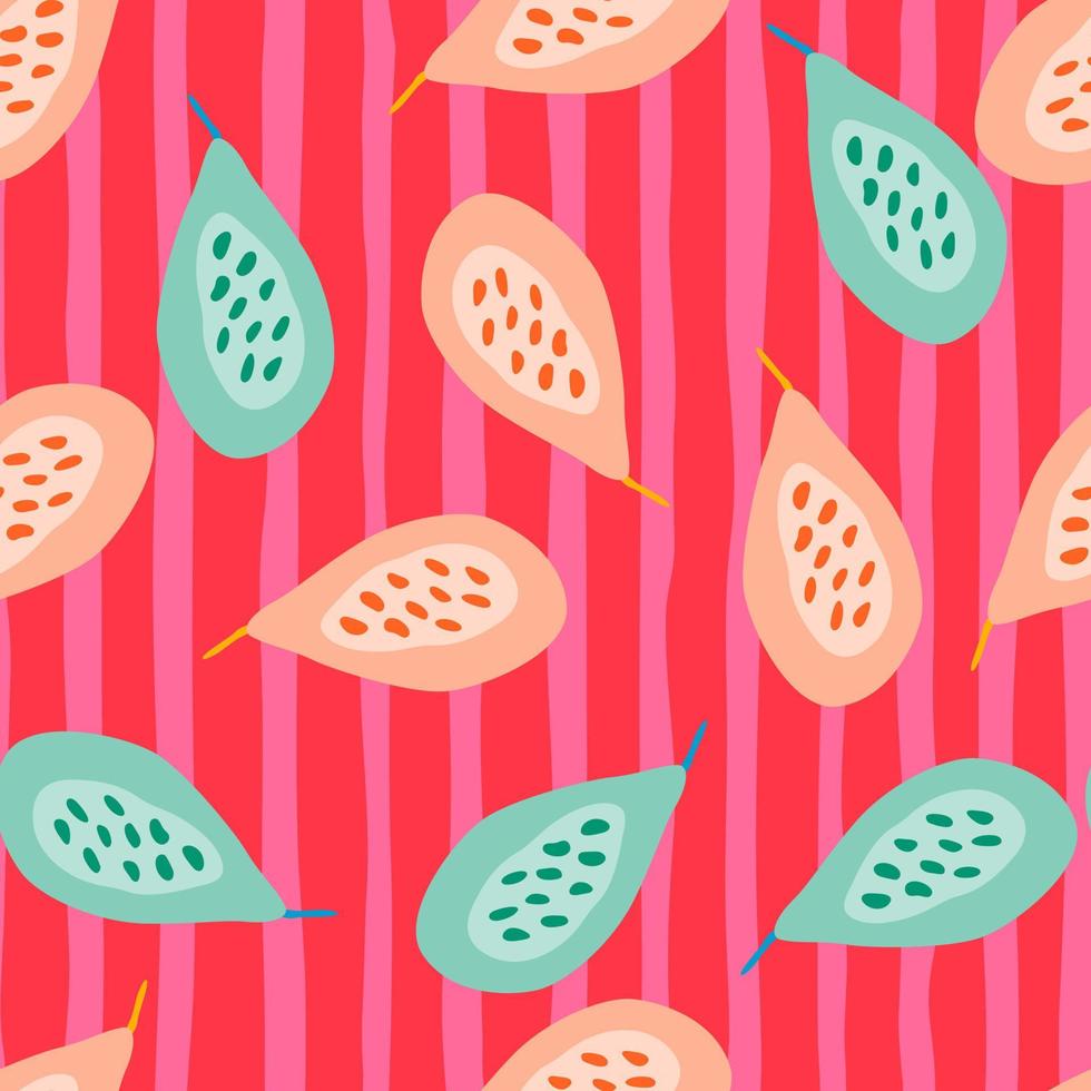 seamless pattern with papayas. Papaya ornament background. Fruits backdrop. vector