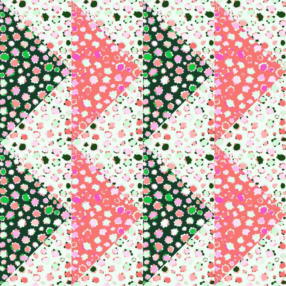 Abstract spot shapes seamless pattern. Creative mosaic chamomile flowers wallpaper. Floral ornament. Botanical backdrop. vector