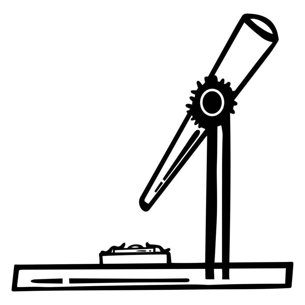 Microscope. chemistry lab icon. line art, sketch Microscope. education icon vector