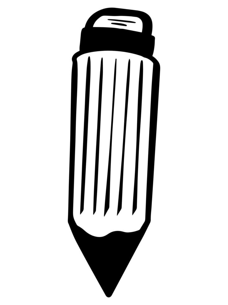 pencil  linear illustration. Hand-drawn pencil doodle. Line art style. line drawing style, vector design.