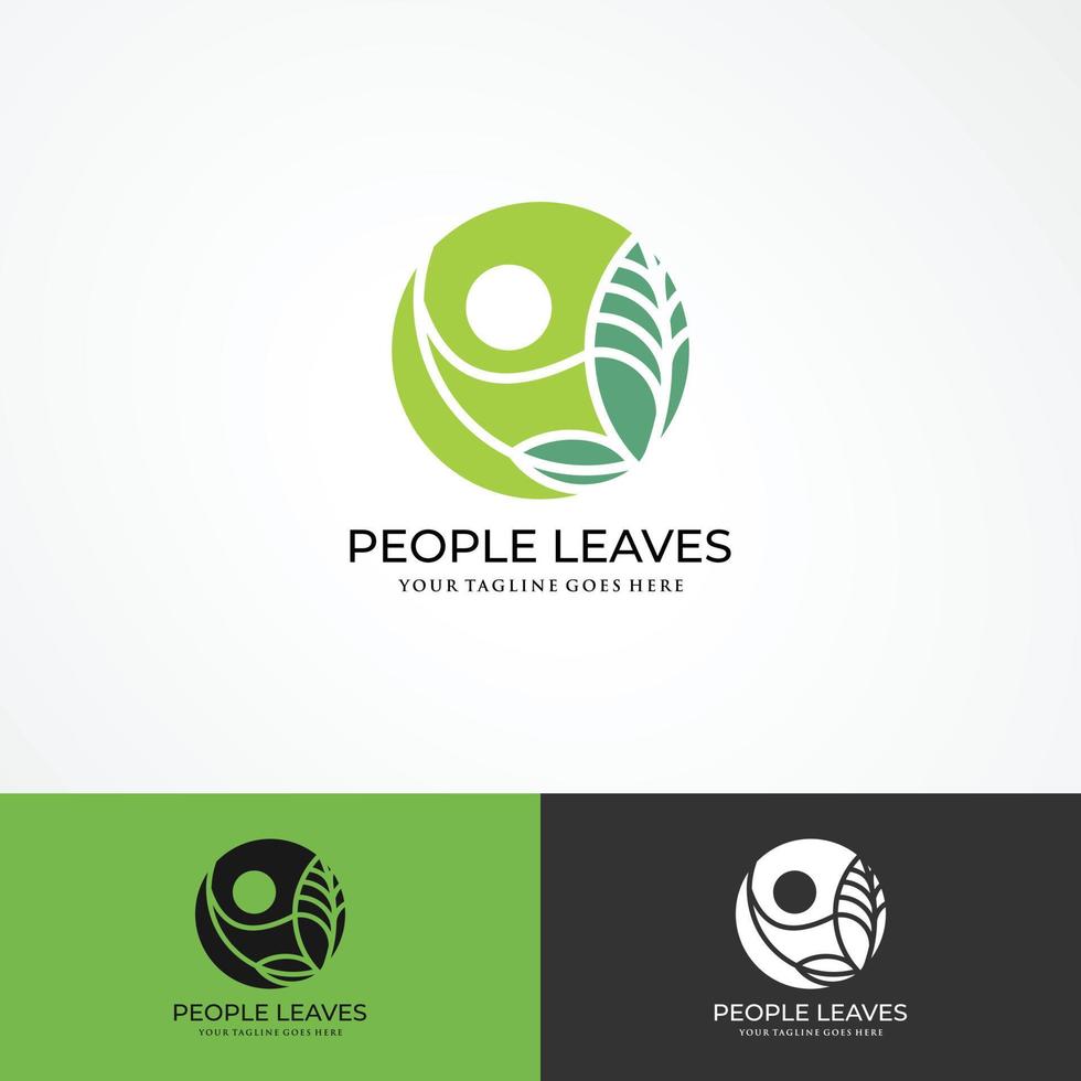 nature logo vector. person and leaf symbol. vector