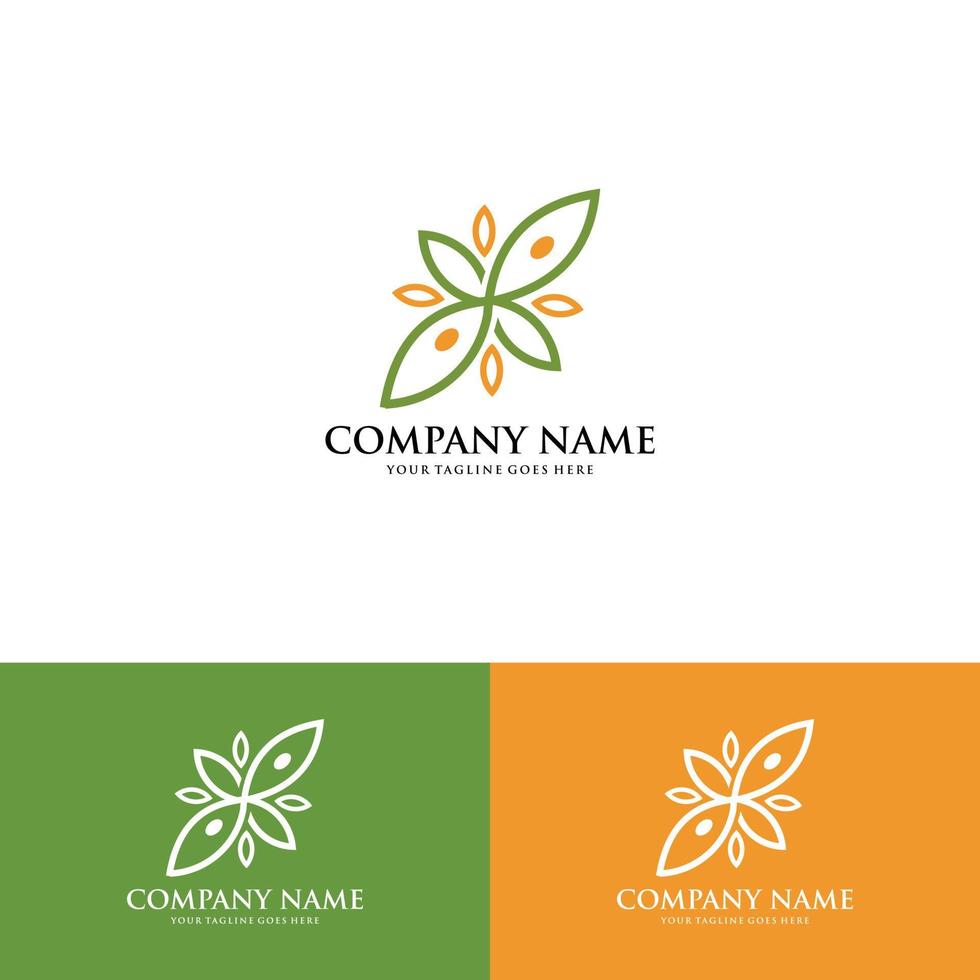 Green Leaf eco organik Logo desain template vektor vector