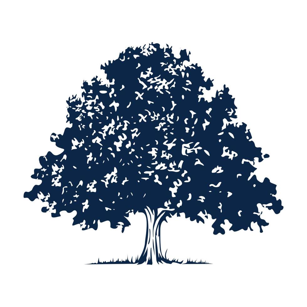 Blue big tree vector icon illustration