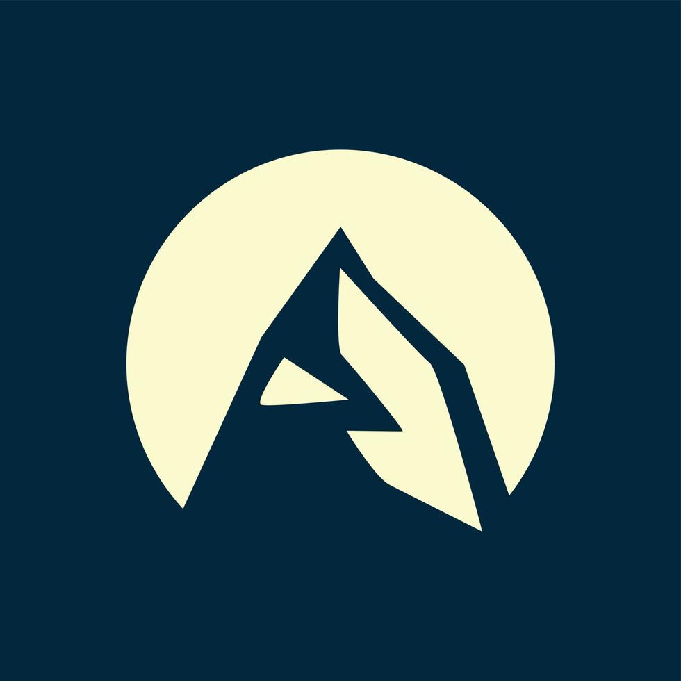 icono de logotipo de vector de montaña simple y lujoso