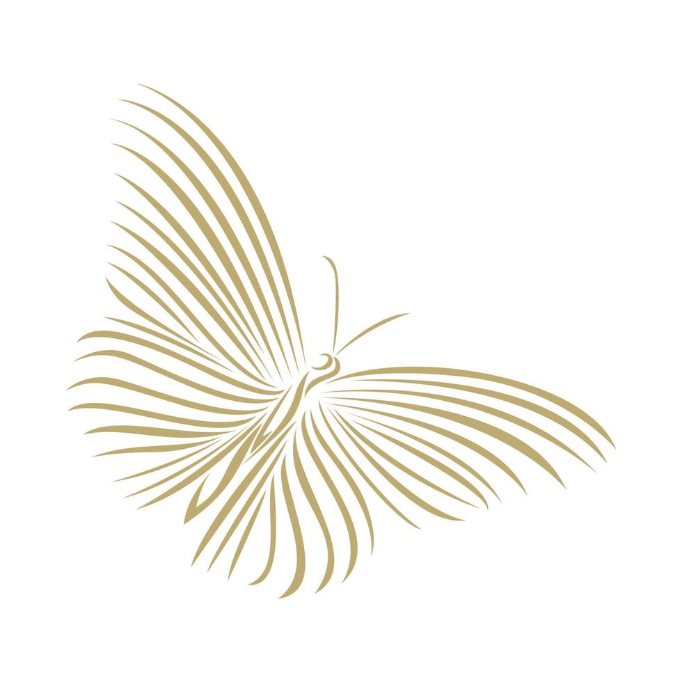 icono de logotipo de vector de mariposa único