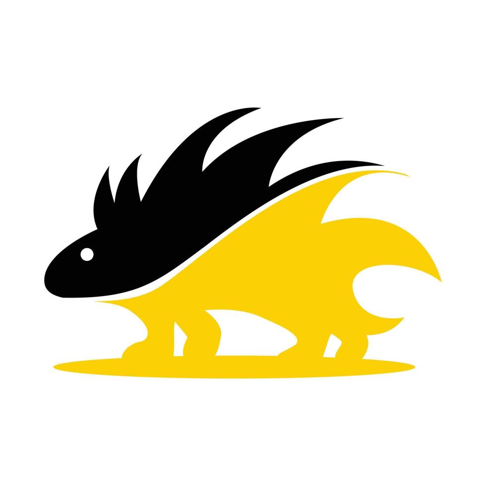 Simple and elegant style hedgehog vector logo illustration