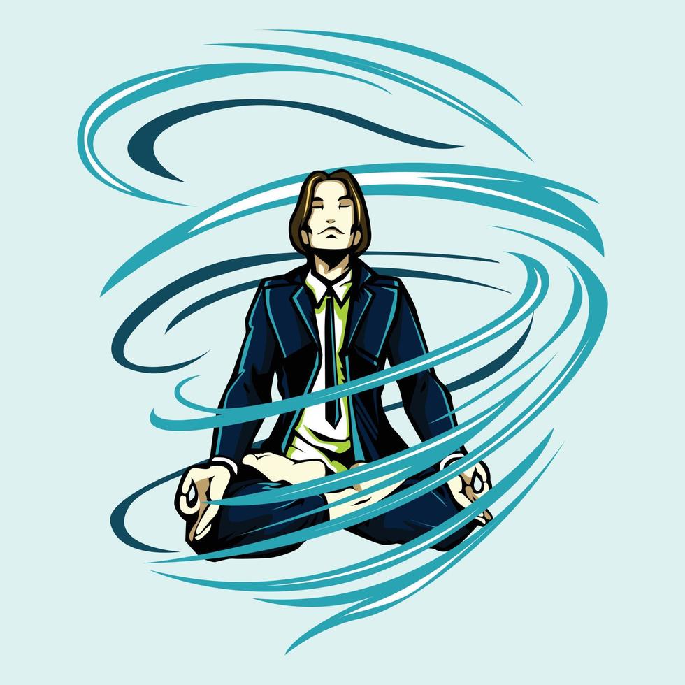 ilustración de personaje de personas meditando vector