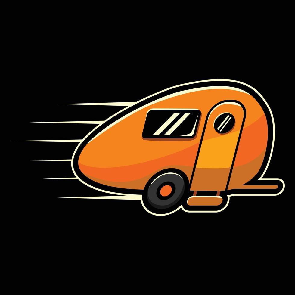 caravan running icon vector illustration