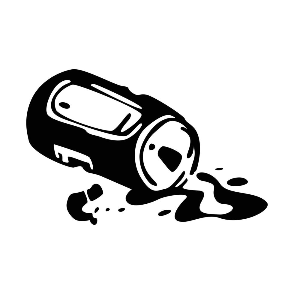 Spilled drinking can vector illustration