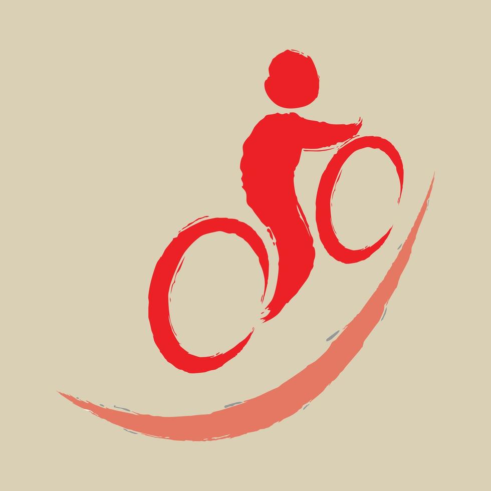 Illustration of a cycling person logo icon vector