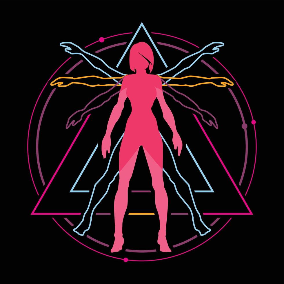 icono de logotipo de vector de evolución humana de estilo cyberpunk