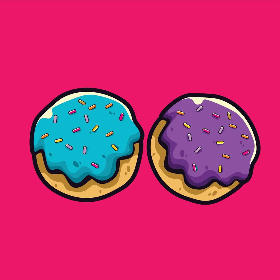 Pink and purple bun vector illustration