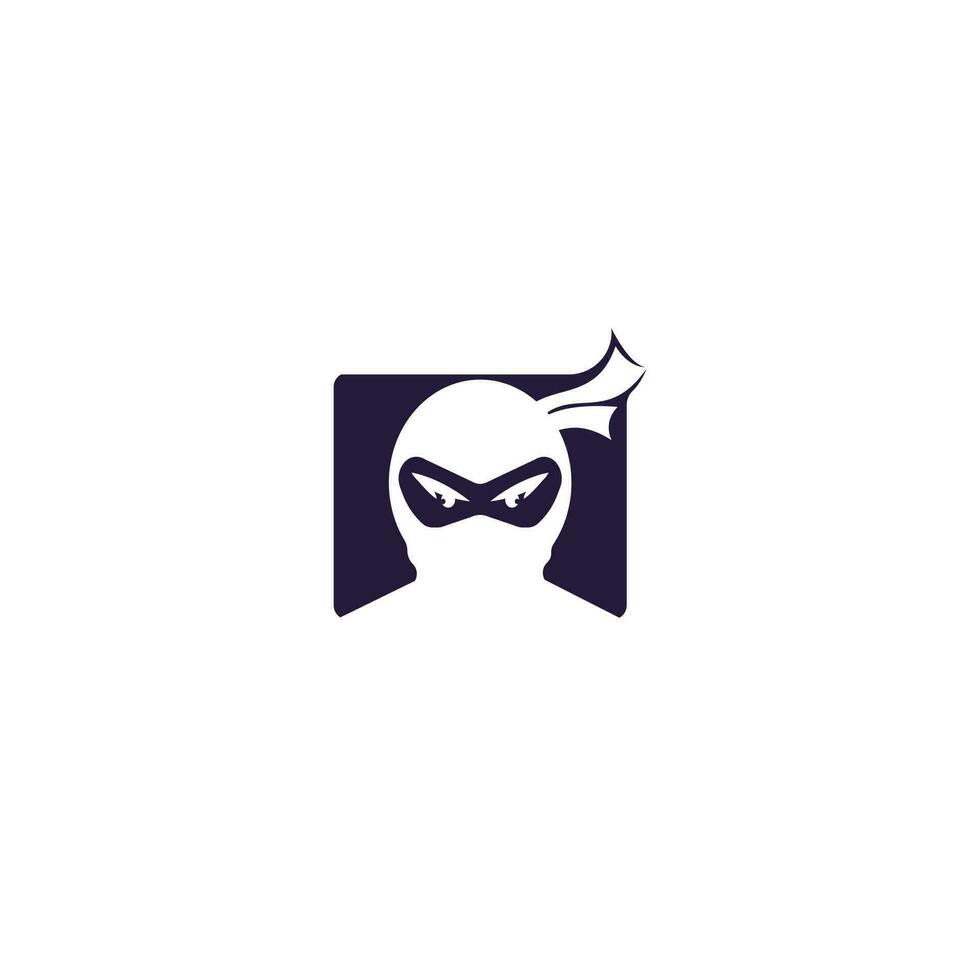 Ninja vector logo design template.