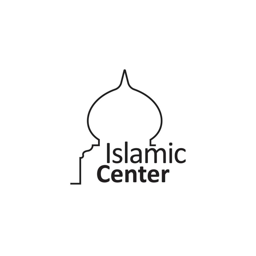 diseño del logo del centro de educación islámica. vector