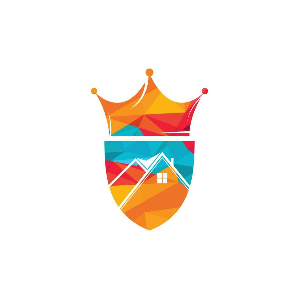 diseño del logotipo del vector del rey del hogar. concepto creativo de diseño del logotipo del vector de la casa y la corona.